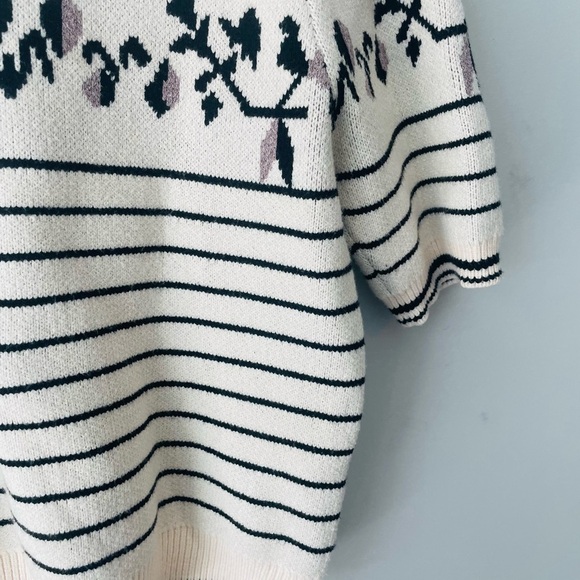 THML Anthropologie Ivory and Black Floral Sweater - Picture 4 of 6